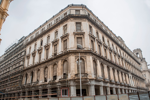 Old historical building from spanish invasion is under renovation at havana cuba