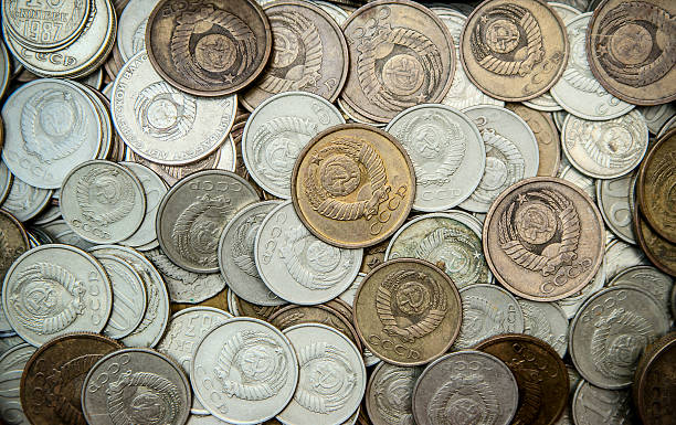 istock Background made of old USSR coins 507253578