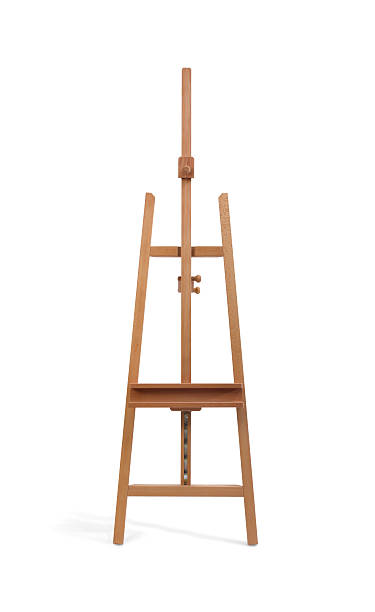 istock Wooden painter easel isolated on white 507254386
