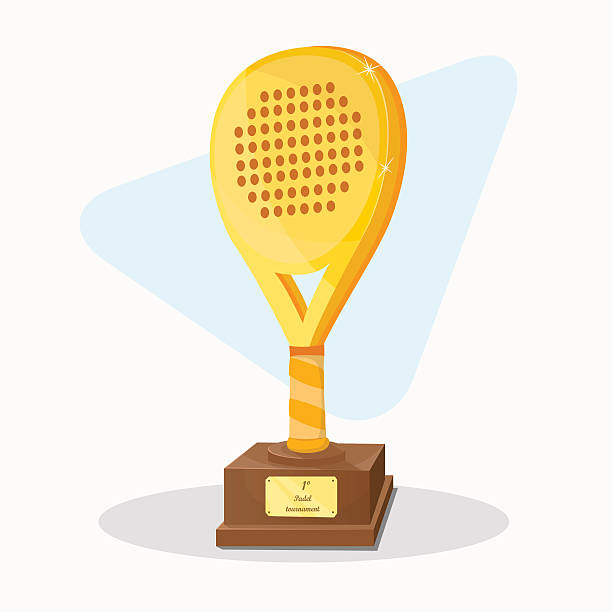 ilustrações de stock, clip art, desenhos animados e ícones de troféu padel. dourado - the paddle racket