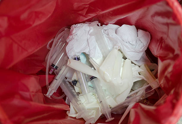 istock Infectious waste in the trash bag and red. 507258310