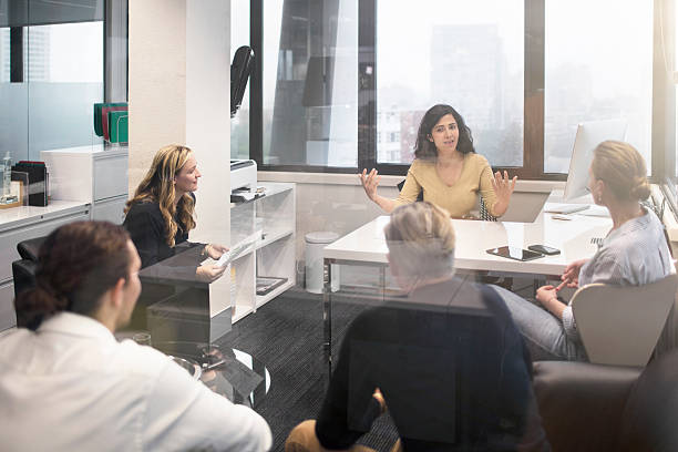 istock Leading a meeting in the office 507259318