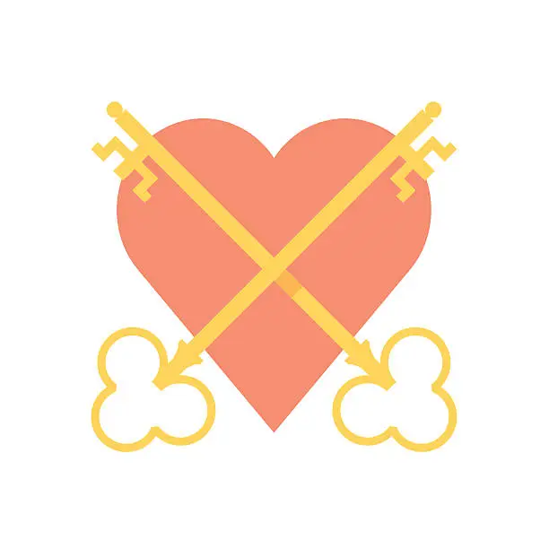 Vector illustration of Heart pad lock icon