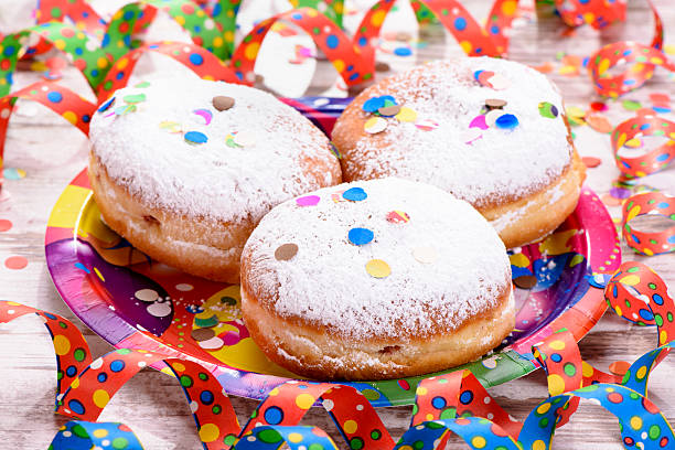 istock sweet donuts with confetti at carnival 507259854