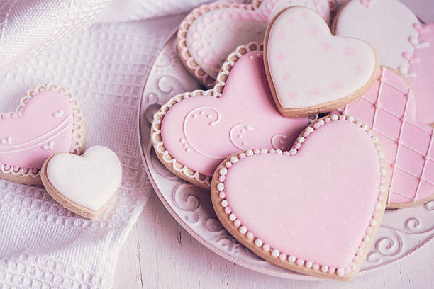 istock Valentine day cookies in pastel colors 507260130