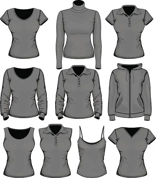 Vector illustration of Women clothes collection