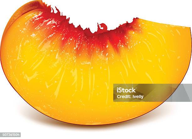 Slice Of Ripe Peach Stock Illustration - Download Image Now - Peach, Slice of Food, Dessert - Sweet Food