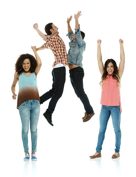istock Women cheering & men doing a chest bump 507267445