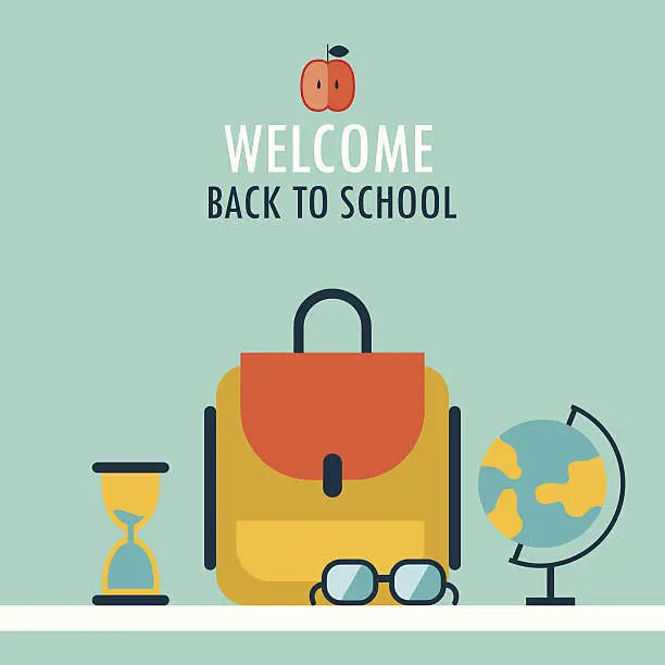 Vector illustration of Welcome back to school background