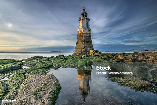 Plover Scar Lighthouse Near Glasson Dock Stock Photo - Download Image Now - Morecombe Bay, British Culture, Building Exterior