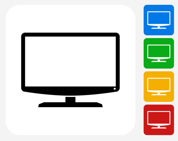 Simple Icono Televisor Con Pantalla Plana Vectores Libres de Derechos -  iStock