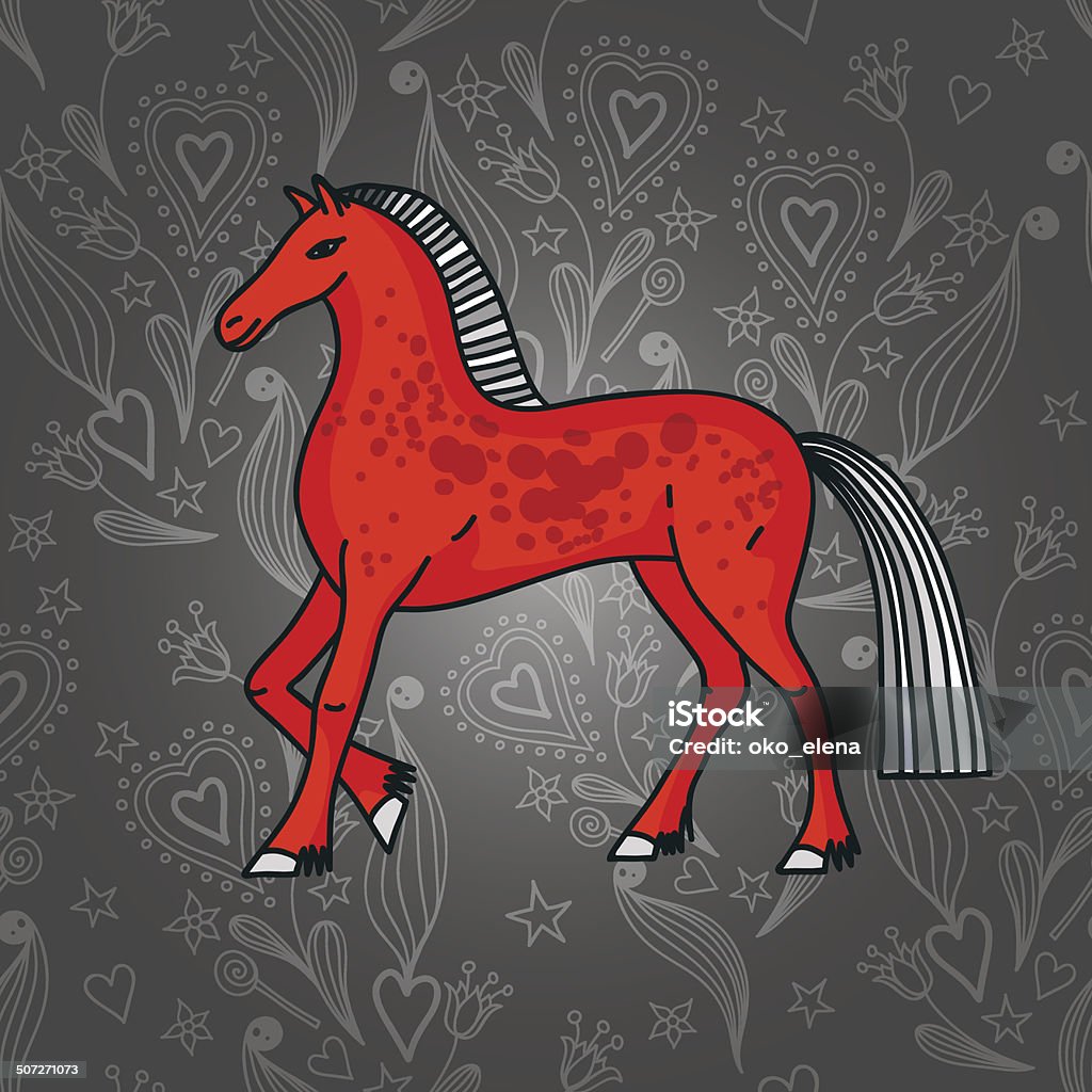 Cheval rouge - clipart vectoriel de 2014 libre de droits