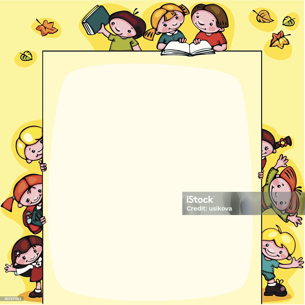 kids school background kids  school yellow background.  Place for text Child stock vector