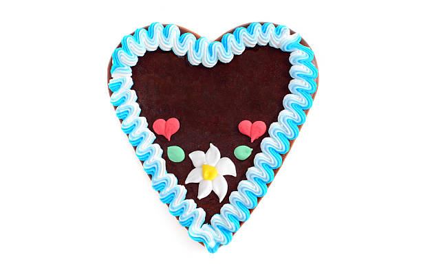 istock Gingerbread heart cake with copy space on white isolated background 507271368