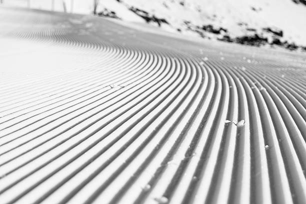 monochromatic image of a ski slope on the alps.