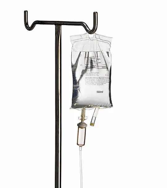 Intravenous Drip own stand isolated on White background