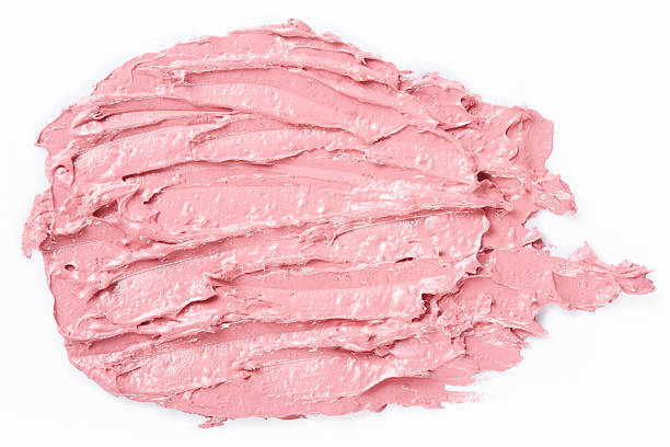 istock Smudged lipstick pink stroke on white 507273066