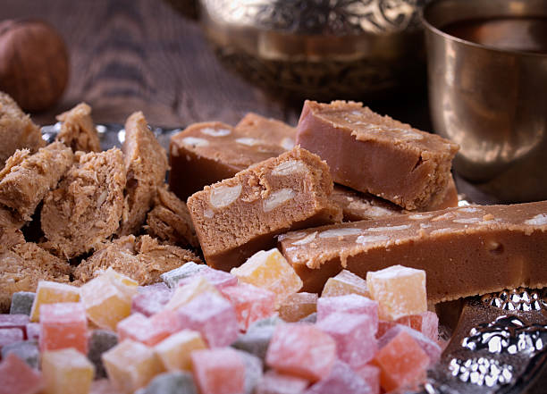 istock Oriental sweet on wooden background 507273128