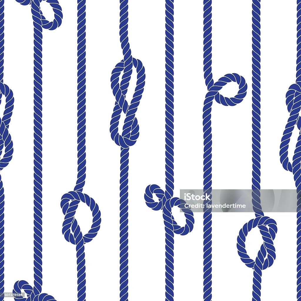 Vertical Rope Design Vertical Marine Rope With Knots Seamless Vector Pattern Stock ...