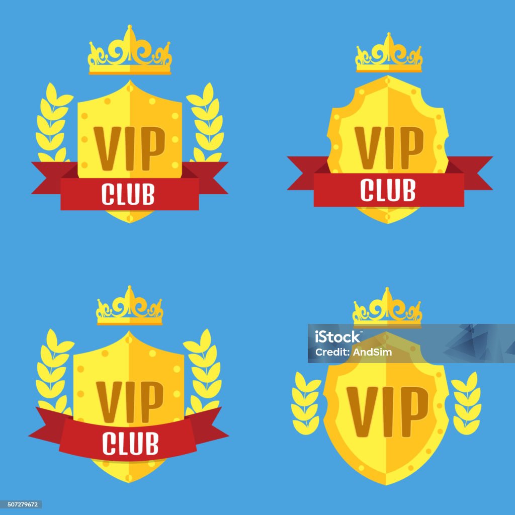 Vip Club Sign Script Vip Club Symbol Set In Flat Style Stock Illustration - Download Image ...