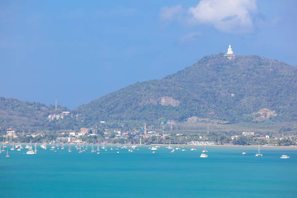 Chalon bay on Phuket with Big Buddha on top of a hill in Thailand. Image taken with Canon EOS 5Ds and EF 70-200 mm USM L 2,8.