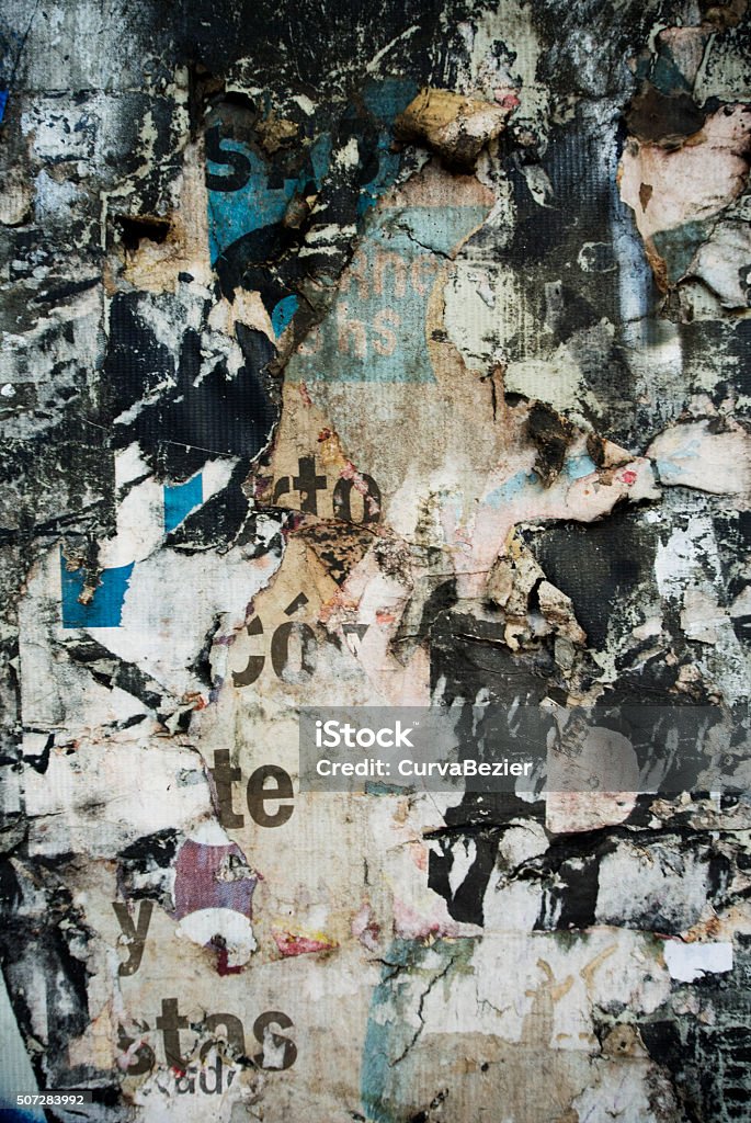 Random Paper Collage Random Background Collage Paper Typography Texture On Wall Stock Photo ...