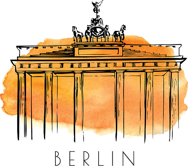 istock Vector sketch of Brandenburg gate with watercolor stain 507287022