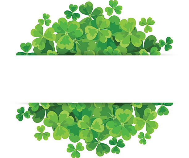 st. patrick's dzień wektor tło z koniczyna. - clover st patricks day four leaf clover luck stock illustrations