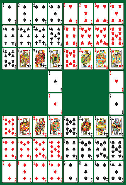 Poker full deck Full deck, all in one set, in th vector in synch stock illustrations