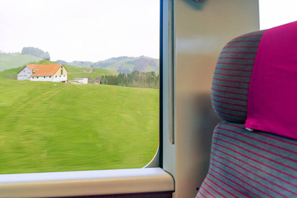 istock Swiss countryside landscape view from a train 507296450