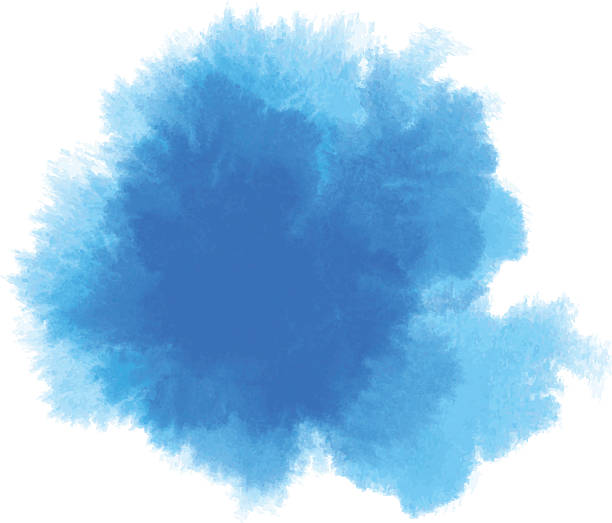 blaue aquarell - blob ink stained spray stock-grafiken, -clipart, -cartoons und -symbole