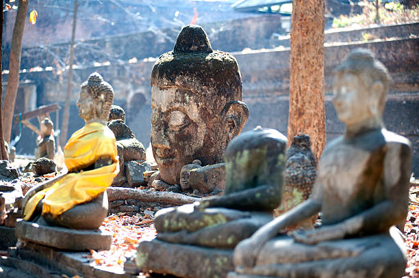 istock Ancient outdoor Buddha in Wat Umong Suan Puthatham.Thailand. 507298012