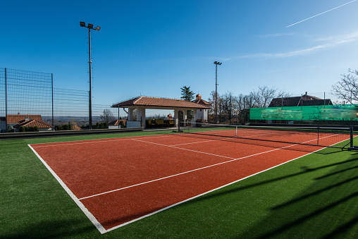 Tennis court on a private property