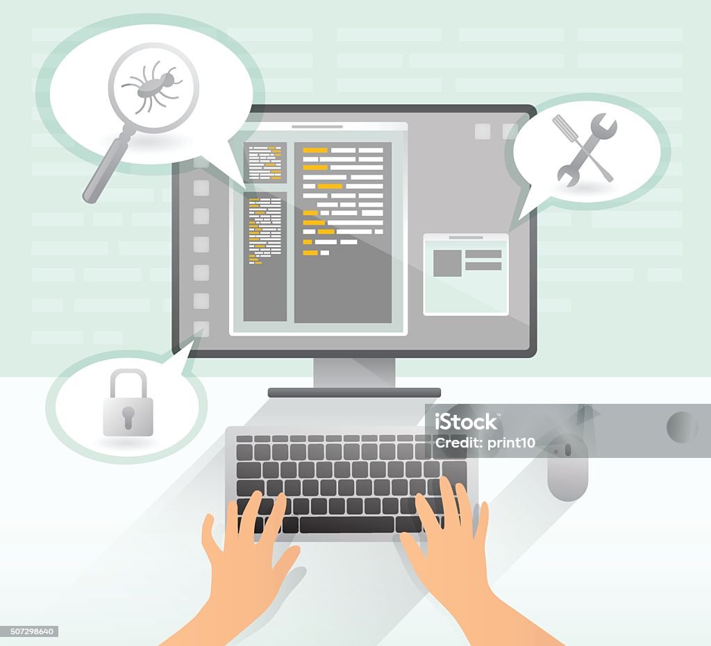 Web Security Code Stock Illustration - Download Image Now - Coding ...