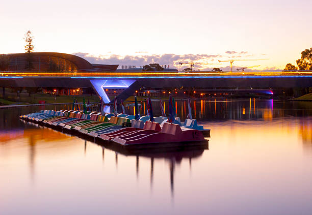 istock Adelaide Oval Foot Bridge - Torrens River - Paddling Boats 507300076