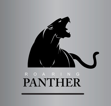 Fearless Panther. Roaring Predator. Roaring Panther. Panther head, elegant panther head. Panther half body. Roaring fang face, combine with text