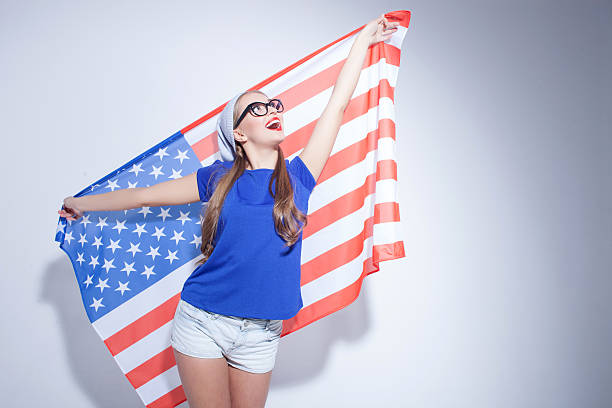 istock Attractive American girl is expressing her happiness 507301362