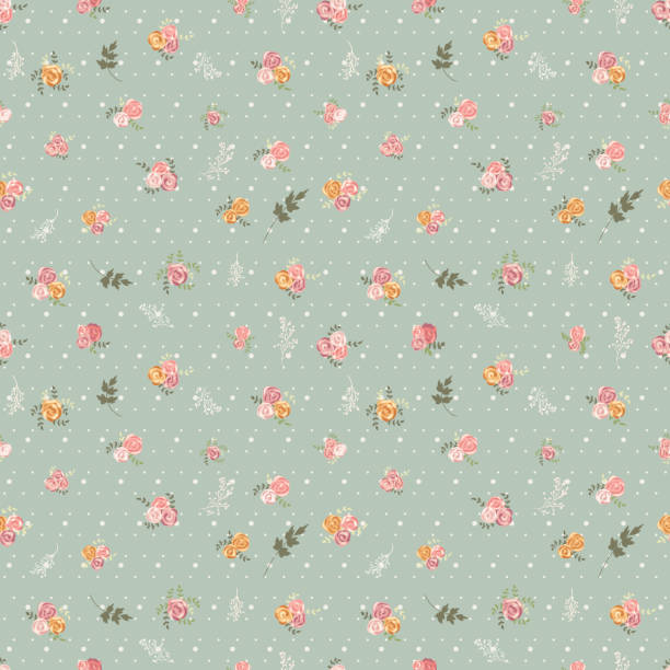 illustrazioni stock, clip art, cartoni animati e icone di tendenza di motivo floreale senza soluzione di continuità - rose pattern victorian style seamless