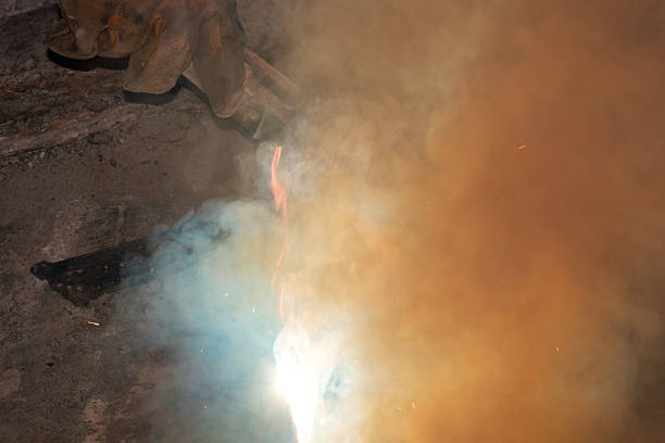 istock Electric welding on steel water pipe 507302404