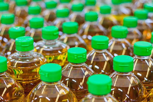 istock vegetable oil pattern at factory warehouse store 507304764