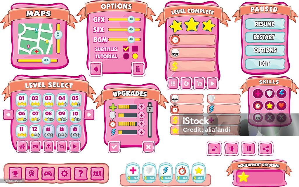 Game Gui Background Simple Game Gui 10 Stock Illustration - Download Image Now - Backgrounds ...