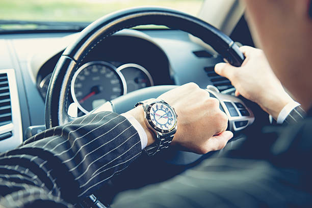 istock Businessman looking at watch 507307086