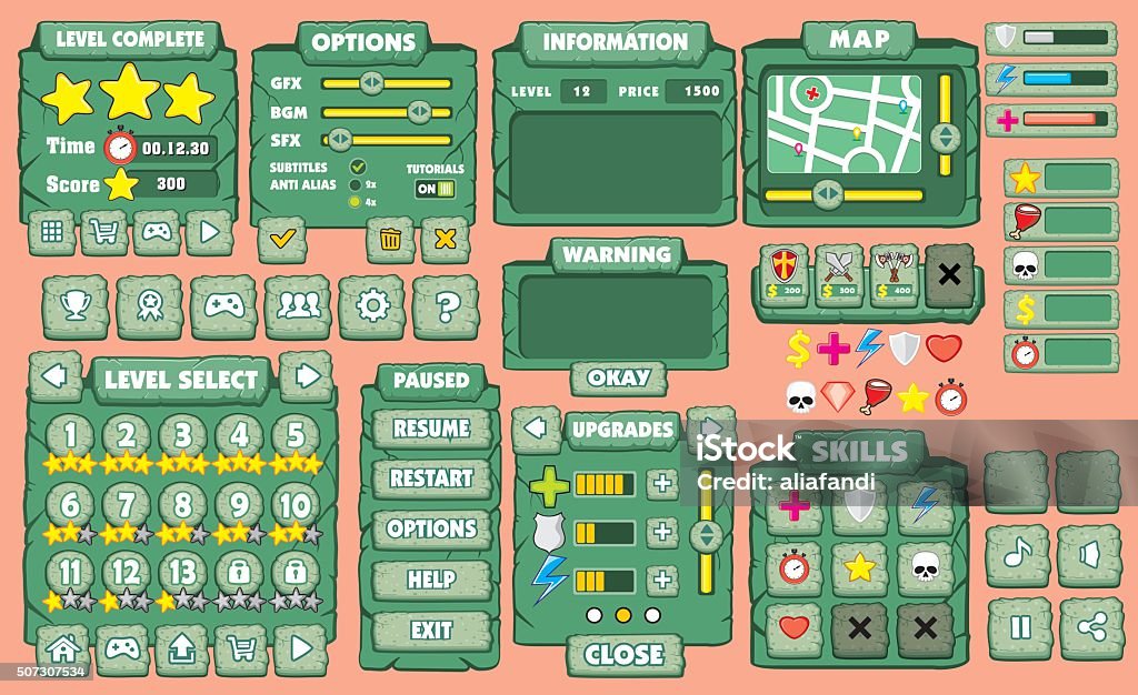 Game Gui Background Simple Game Gui 31 Stock Illustration - Download Image Now - Backgrounds ...