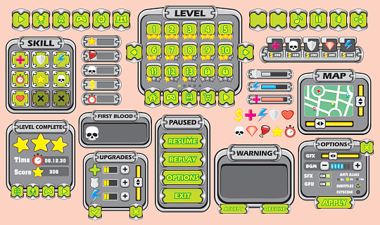 Game Gui Background Simple Game Gui 34 Stock Illustration - Download Image Now - Backgrounds ...