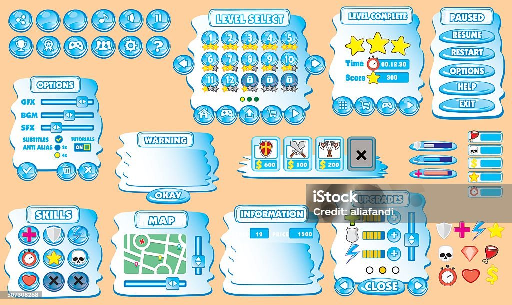 Game Gui Background Simple Game Gui 39 Stock Illustration - Download Image Now - Backgrounds ...