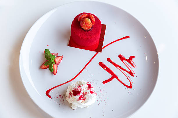 istock red velvet cake with strawberry on top 507309142