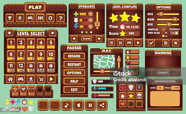 Video Game Computer Gui Game Gui 43 Stock Illustration - Download Image Now - Computer Graphic ...