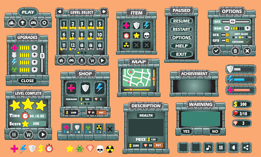 Game Gui Background Simple Game Gui 46 Stock Illustration - Download Image Now - Backgrounds ...