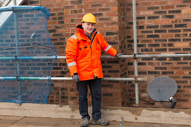istock Industrial male builder working on domestic house building site 507309760
