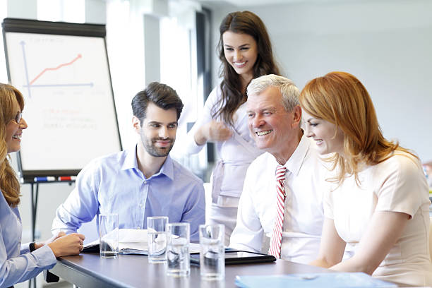 istock Business people discussing at meeting 507309983
